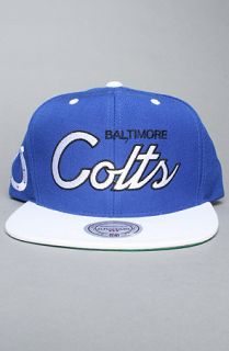 Mitchell & Ness The Baltimore Colts Script 2Tone Snapback Cap in Blue White