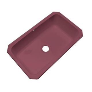 Thermocast Manhattan Undermount Acrylic 33x19.5x9 in. 0 Hole Single Bowl Kitchen Sink in Raspberry Puree 48065 UM