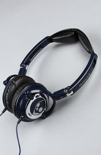 Skullcandy Headphones Agent Mic Over Ear Soft Leather Chrome & Navy Blue