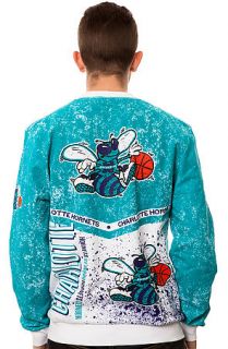 Mitchell & Ness Sweatshirt Charlotte Hornets In The Stand Crew Fleece in Teal