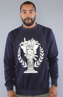 Crooks and Castles The Elite Medusa Crewneck Sweatshirt in Dark Navy