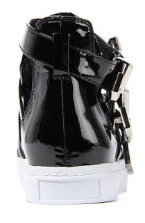 Jeffrey Campbell Sneaker Indie Hi in Patent Leather Punched Black