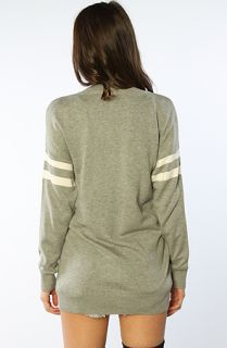 Crooks and Castles The Starter Varsity Cardigan Sweater in Heather Grey