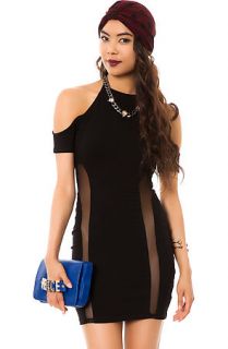 *MKL Collective Dress Maxi The Bodycon Mesh Panel in Black