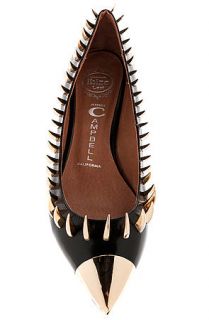 Jeffrey Campbell Shoe Beast Flat in Black and Gold