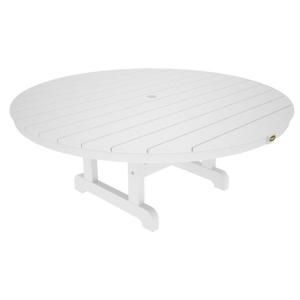 Trex Outdoor Furniture Cape Cod Classic White 48 in. Round Patio Conversation Table TXRCT248CW