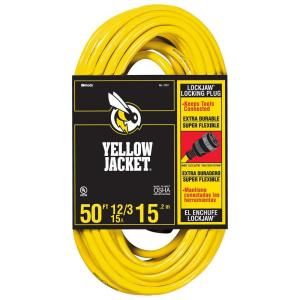 YELLOW JACKET 50 ft. 12/3 SJTW Outdoor Lock Jaw Extension Cord 2737