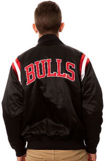 Mitchell & Ness Jacket Chicago Bulls Division Satin in Black