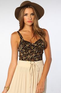 Free People The Pucker Lace Bow Front Cami in Black