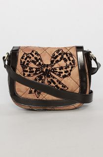Betsey Johnson  The High Society Cross Body Bag in Black and Taupe