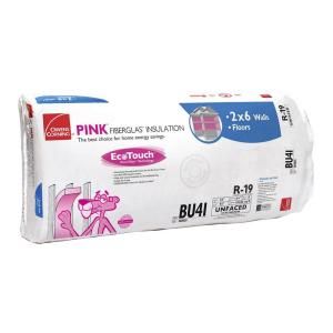 Owens Corning EcoTouch 6 1/4 in. x 23 in. x 93 in. R 19 Unfaced Batts Fiberglas Insulation (8 pieces / package) BU41