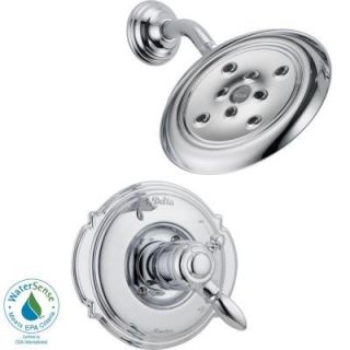 Delta Victorian 1 Handle 1 Spray H2Okinetic Tub and Shower Faucet Trim Kit in Chrome Featuring H2Okinetic (Valve Not Included) T17255 H2O