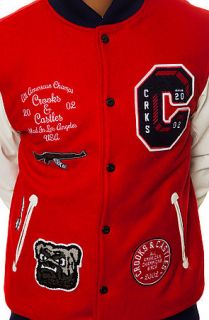 Crooks and Castles Jacket Pastime Stadium in True Red