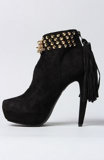 Jeffrey Campbell Boot Spiked in Black Suede and Gold