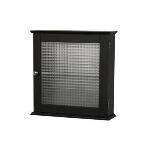 Elegant Home Fashions Cape Cod 18.5 in. x 5 in. Surface Mount Medicine Cabinet with Glass Door in Espresso HD16193