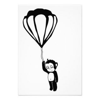 flying monkey  hot air balloon custom invitations