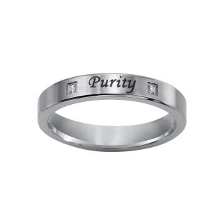 BEST VALUE Purity Sterling Silver Ring with Diamond Accents, White