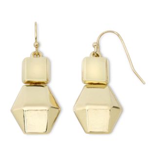 LIZ CLAIBORNE Gold Tone Faceted Drop Earrings, Yellow