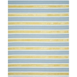 Isaac Mizrahi By Safavieh Beach Stripe Yellow/ Blue Wool Rug (5 X 8)