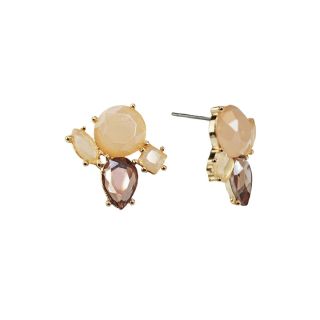 MIXIT Mixit Gold Tone Multicolor Beads Cluster Earrings, Orange
