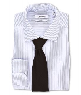 Calvin Klein Regular Fit L/S Oxford Stripe Dress Shirt Mens Long Sleeve Button Up (Blue)