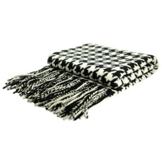 Pur Cashmere Lautner Houndstooth Cashmere/Wool Blend Throw CTHT 012CHOC/CR / 