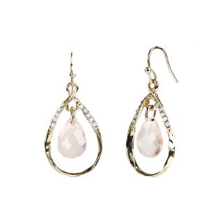 MIXIT Mixit Peach Gold Tone Drop Earrings, Pink