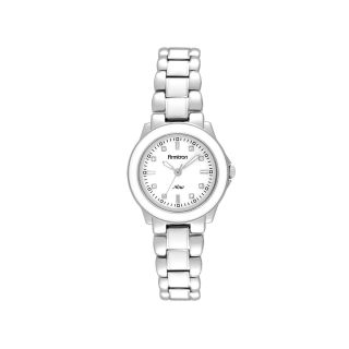 Armitron Womens Silver Tone & White Enamel Watch