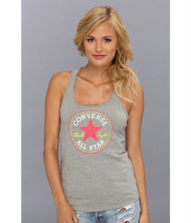Converse Twist Back Tricolor Chuck Patch Tank Top Womens Sleeveless (Gray)