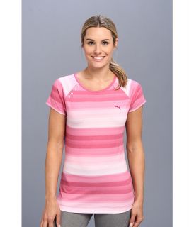 PUMA Golf Novelty Stripe Top Womens Short Sleeve Pullover (Purple)