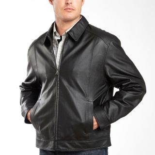 St. Johns Bay Nappa Leather Jacket, Black, Mens