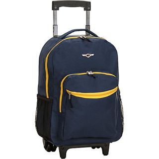 Roadster 17 Rolling Backpack Navy   Rockland Luggage Wheeled B