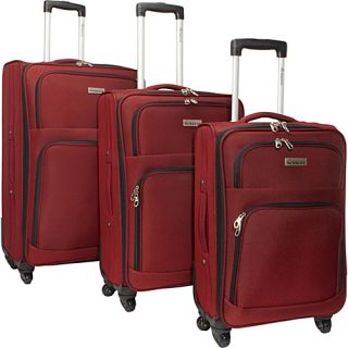 Eco Friendly 3 Piece Luggage Spinner Set Two tone Red   McBrine