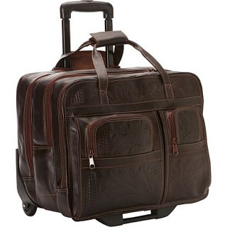 Roller Briefcase Brown   Ropin West Wheeled Business Cases