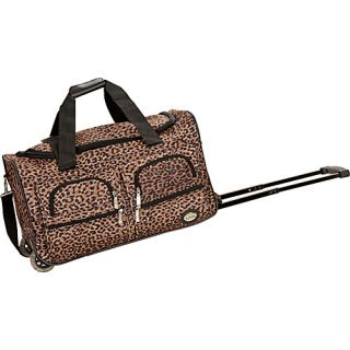 22 Rolling Duffle Bag Leopard   Rockland Luggage Small Rolling