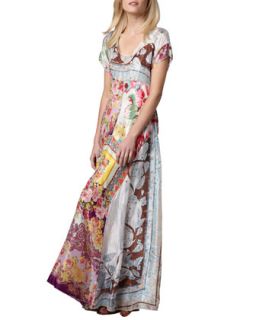 Womens Printed Georgette Maxi Dress   Johnny Was Collection
