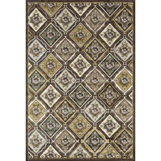 Madison Light Brown/ Teal Rug (53 X 77)