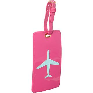 Airplane Luggage Tag Pink & Light Blue   pb travel Large Rolling Lugga