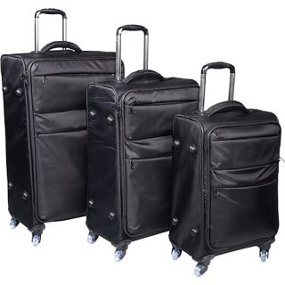 Kist 3 Piece Spinner Luggage Set Black   J World New York Lugga
