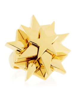 Layered Star Ring, Yellow Golden, Size 6