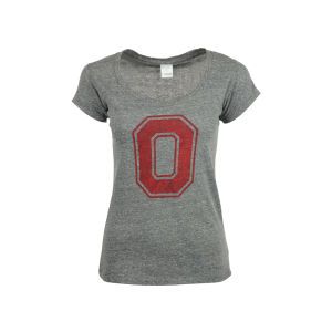 Ohio State Buckeyes J America NCAA Womens Distressed Wordmark Slub T Shirt