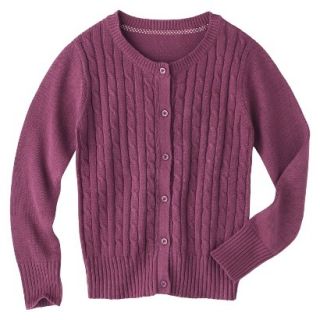 Cherokee Girls School Uniform Cable Knit Button Down Cardigan   Burgundy L
