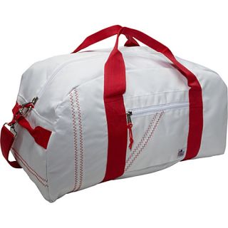 Sailcloth Large Square Duffel White with Red Straps   Sailorbags All