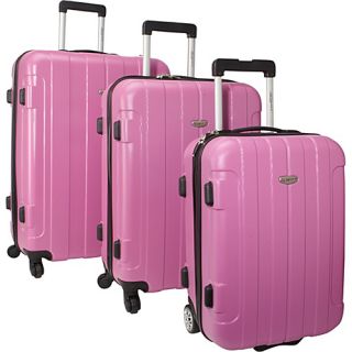 Rome 3 Piece Hardshell Spinner/Rolling Luggage Set Pink   Trav
