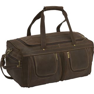 Distressed Leather Duffel   Chocolate