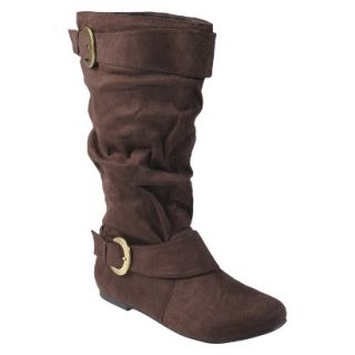 Womens Adi Designs Slouchy Faux Suede Wide Calf Boot   Brown 8.5