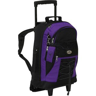 Wheeled Backpack with Bungee Cord   Dark Purple