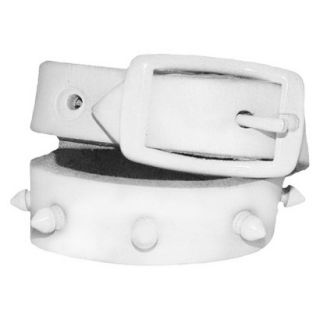 Platinum Pets White Genuine Leather Dog Collar with Spikes   White (11   15)