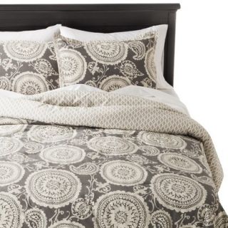 Threshold Suzani Comforter Set   Sleek Gray (King)