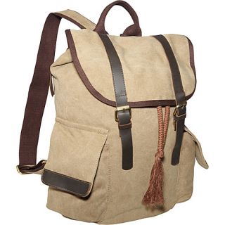 Vintage Canvas Backpack Khaki   Laurex School & Day Hiking Backpacks